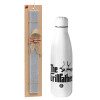 Easter Set, metallic Inox water bottle (700ml) & Easter scented flat candle (30cm) (GRAY)