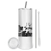 Tumbler stainless steel 600ml, with metal straw & cleaning brush