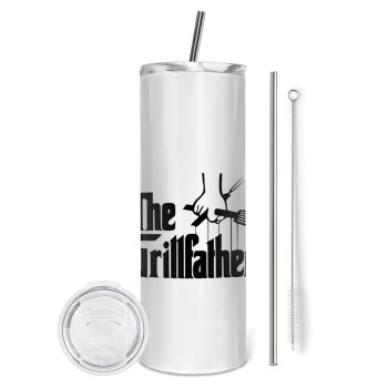 The Grillfather, Eco friendly ποτήρι θερμό (tumbler) από ανοξείδωτο ατσάλι 600ml, με μεταλλικό καλαμάκι & βούρτσα καθαρισμού