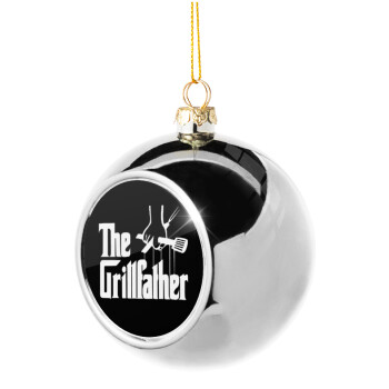 The Grillfather, Silver 8cm Christmas tree ball ornament