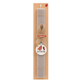 Nice to MEAT you, Easter Set, wooden keychain & scented Easter candle flat (30cm) (GRAY)