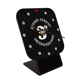 Σχολικό σήμα μαύρο, Επιτραπέζιο ρολόι ξύλινο με δείκτες (10cm)