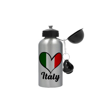 Italy flag, Metallic water jug, Silver, aluminum 500ml