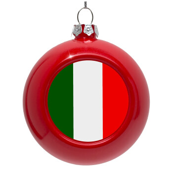 Italy flag, Red Christmas tree ornament bauble 8cm