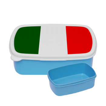 Italy flag, ΜΠΛΕ παιδικό δοχείο φαγητού (lunchbox) πλαστικό (BPA-FREE) Lunch Βox M18 x Π13 x Υ6cm