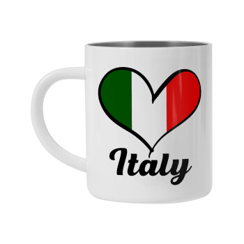 Italy flag, Mug Stainless steel double wall 450ml