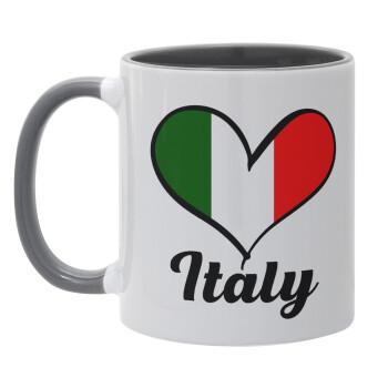 Italy flag, Mug colored grey, ceramic, 330ml