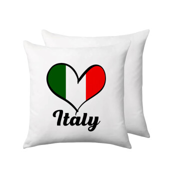 Italy flag, Μαξιλάρι καναπέ 40x40cm περιέχεται το  γέμισμα