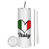 Eco friendly stainless steel tumbler 600ml, with metal straw & cleaning brush