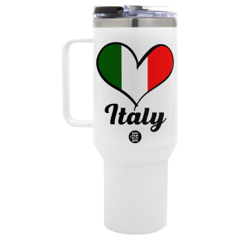 Italy flag, Mega Stainless steel Tumbler with lid, double wall 1,2L