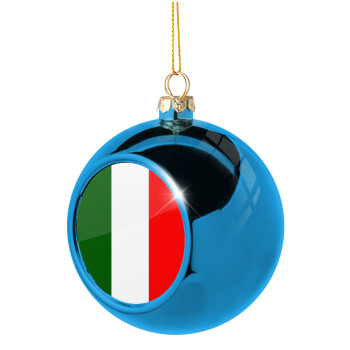 Italy flag, Blue Christmas tree ball ornament 8cm