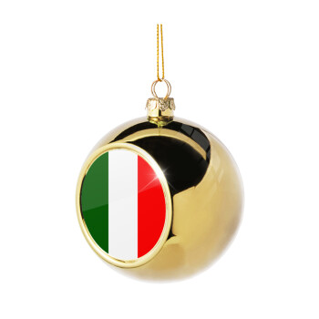 Italy flag, Χριστουγεννιάτικη μπάλα δένδρου Χρυσή 8cm