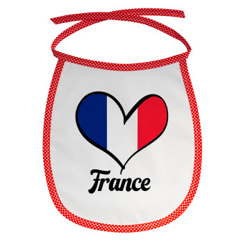France flag, Σαλιάρα μωρού αλέκιαστη με κορδόνι Κόκκινη