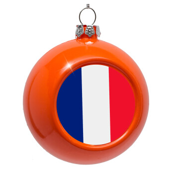 France flag, Orange Christmas tree ornament bauble 8cm