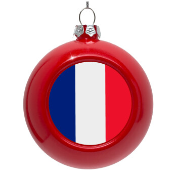 France flag, Red Christmas tree ornament bauble 8cm