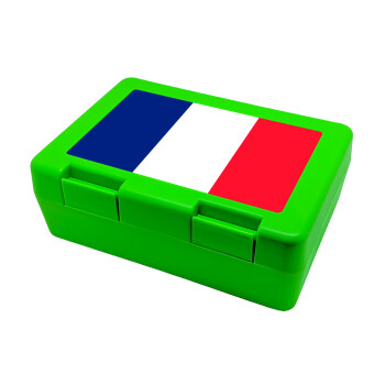 France flag, Children's cookie container GREEN 185x128x65mm (BPA free plastic)