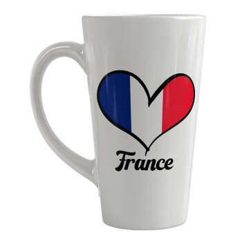 France flag, Κούπα κωνική Latte Μεγάλη, κεραμική, 450ml