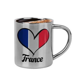 France flag, Κουπάκι μεταλλικό διπλού τοιχώματος για espresso (220ml)