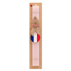 Easter Set, wooden keychain & scented flat Easter candle (30cm) (PINK)