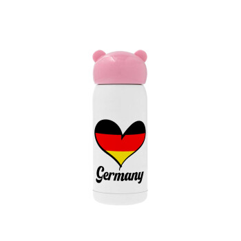 Germany flag, Pink stainless steel thermal flask, 320ml