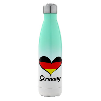 Germany flag, Metal mug thermos Green/White (Stainless steel), double wall, 500ml