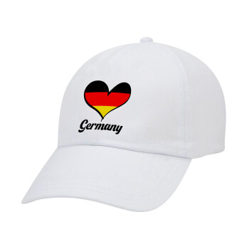 Germany flag, Καπέλο Ενηλίκων Baseball Λευκό 5-φύλλο (POLYESTER, ΕΝΗΛΙΚΩΝ, UNISEX, ONE SIZE)