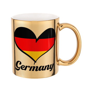 Germany flag, Mug ceramic, gold mirror, 330ml