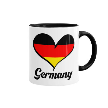 Germany flag, Mug colored black, ceramic, 330ml