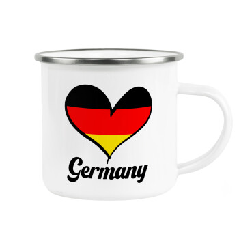 Germany flag, Metallic enamel cup white 360ml