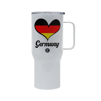 Germany flag, Mega Stainless steel Tumbler with lid, double wall 750L