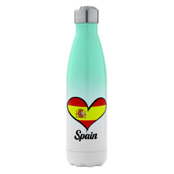 Spain flag, Metal mug thermos Green/White (Stainless steel), double wall, 500ml