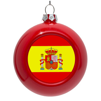 Spain flag, Red Christmas tree ornament bauble 8cm