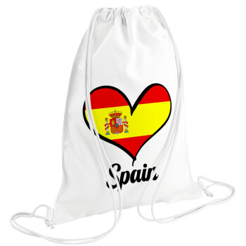 Spain flag, Backpack pouch GYMBAG white (28x40cm)