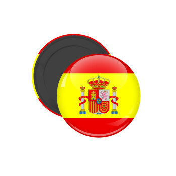 Spain flag, Μαγνητάκι ψυγείου στρογγυλό διάστασης 5cm