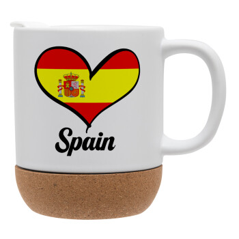 Spain flag, Ceramic coffee mug Cork (MAT), 330ml (1pcs)