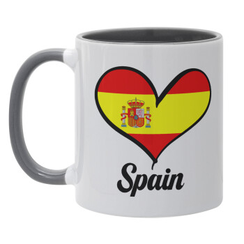 Spain flag, Mug colored grey, ceramic, 330ml