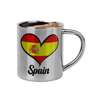 Spain flag, Double-wall metal cup for espresso (220ml)