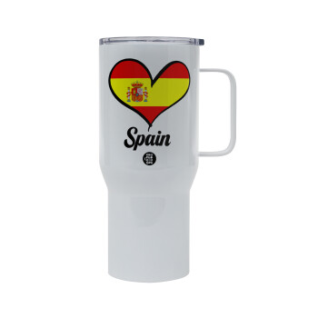 Spain flag, Mega Stainless steel Tumbler with lid, double wall 750L