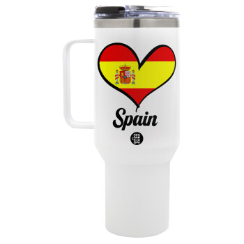 Spain flag, Mega Stainless steel Tumbler with lid, double wall 1,2L