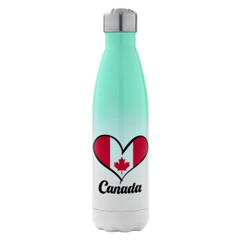 Canada flag, Metal mug thermos Green/White (Stainless steel), double wall, 500ml