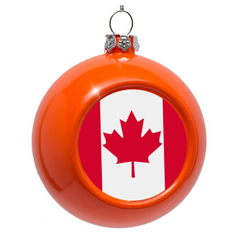 Canada flag, Orange Christmas tree ornament bauble 8cm