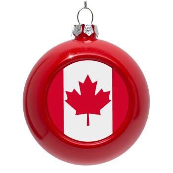 Canada flag, Red Christmas tree ornament bauble 8cm