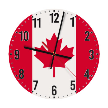 Canada flag, Ρολόι τοίχου ξύλινο (30cm)