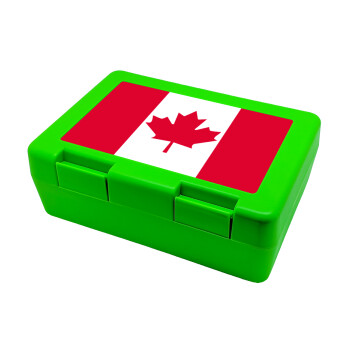 Canada flag, Παιδικό δοχείο κολατσιού ΠΡΑΣΙΝΟ 185x128x65mm (BPA free πλαστικό)