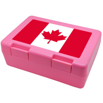 Canada flag, Children's cookie container PINK 185x128x65mm (BPA free plastic)