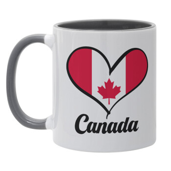 Canada flag, Mug colored grey, ceramic, 330ml