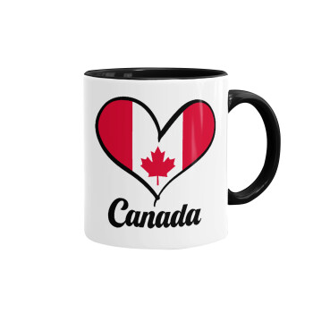 Canada flag, Mug colored black, ceramic, 330ml