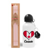 Easter Set, metallic aluminum bottle (500ml) & aromatic flat Easter candle (30cm) (PINK)