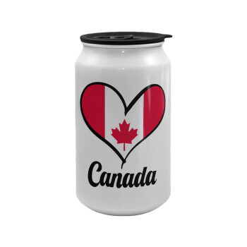Canada flag, Κούπα ταξιδιού μεταλλική με καπάκι (tin-can) 500ml