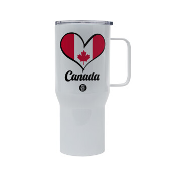 Canada flag, Mega Stainless steel Tumbler with lid, double wall 750L